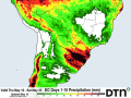 More heavy rain is coming to the state of Rio Grande do Sul in southern Brazil, where over 100 millimeters (4 inches), is forecast over the next 10 days. (DTN graphic)