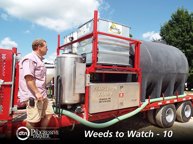 Good spray days are a luxury. David Templeton designed a handy spray-mixing station to maximize time in the field. (DTN/The Progressive Farmer photo by Cecil H. Yancy Jr.)