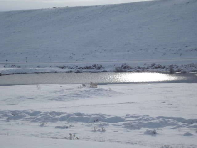 Fort Bridger, Wyoming, rancher Andrew Johnson has sued the EPA, seeking to force the agency to withdraw a Clean Water Act compliance order on his stock pond. That pond is shown in this photo. (Photo courtesy Andrew Johnson)