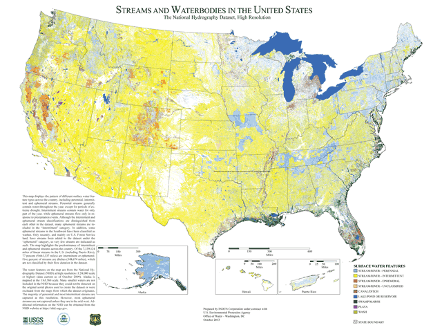 The House Science, Space and Technology Committee Wednesday released maps for all 50 states, and this national map, showing waters that potentially fall in the jurisdiction of the proposed Clean Water Act rule.