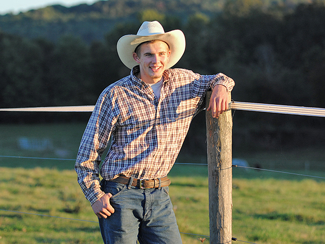 Matt NcNany is an 18-year-old farmer from Harrisville, Pa., who has been raising and selling poultry and red meat products since elementary school. (Progressive Farmer photo by Lynna McNany)