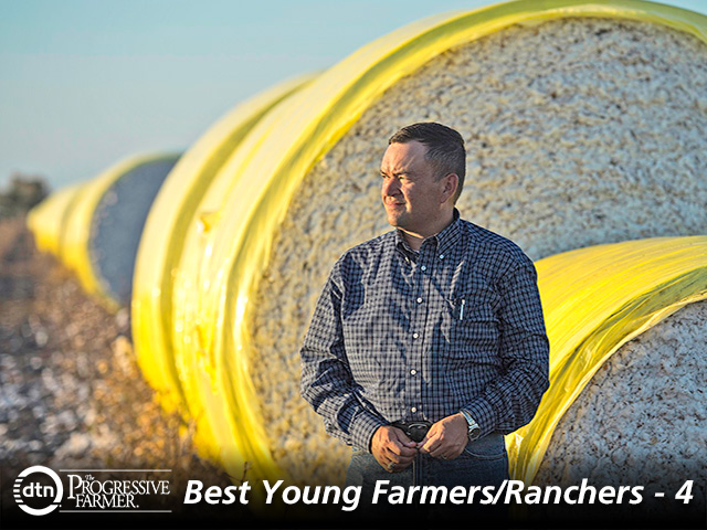 Andrew Miller has the drive to do work he loves. He says he wakes up every morning, in drought, rain or to a perfect sunrise, and is ready for another day as a farmer. (Progressive Farmer photo by Eddie Seal)