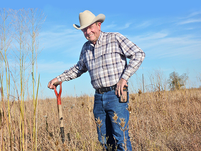 Long recognized for his expertise in native grasses and rotational grazing, Dalton Merz is building a living example of these practices at Darrs Creek Farm. (DTN/Progressive Farmer photo by Clay Coppedge)