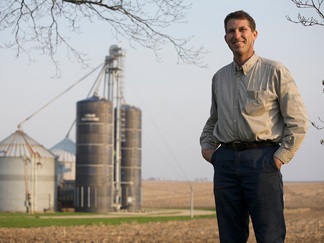 Matt Hughes was among a select number of growers planting new herbicide-tolerant crops this spring as companies ramp up production for 2016. (DTN/The Progressive Farmer photo by Jonathan Kirshner)